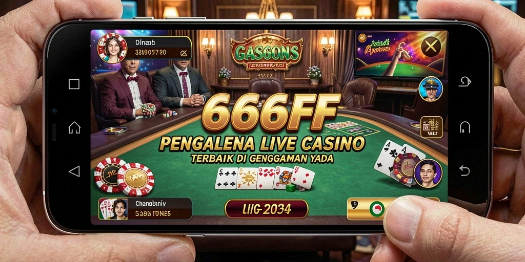 Screenshot 666FF menampilkan dealer yang sedang bermain di meja Live Casino.