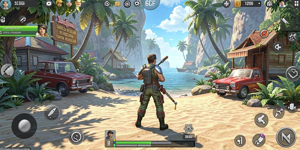 Screenshot gameplay 6CF yang menunjukkan aktivitas simulasi yang mendalam.