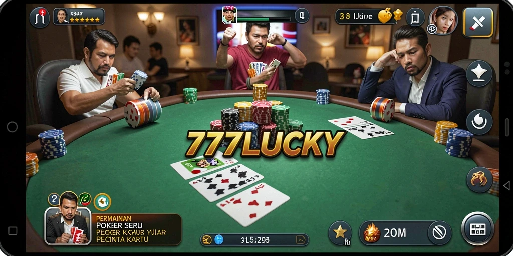 Screenshot gameplay Poker yang menarik dari 777LUCKY.