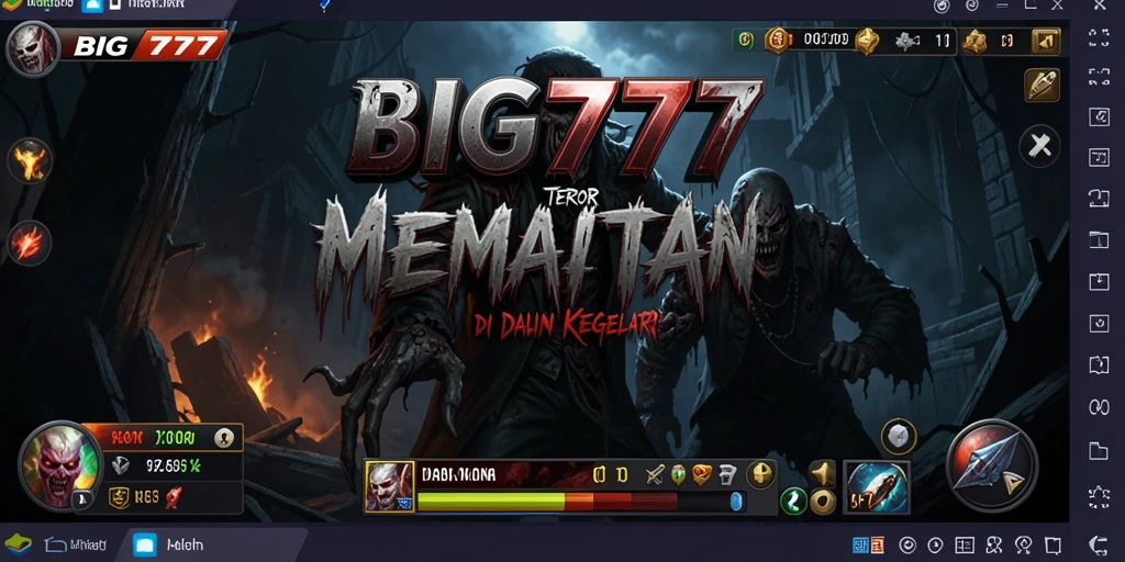 Tampilan gameplay mencekam dalam suasana gelap dan misterius.