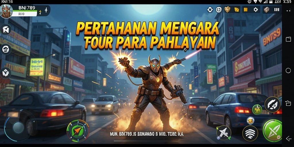 Tangkapan layar BNI789 menunjukkan aksi menara dalam pertempuran Tower Defense yang epik.