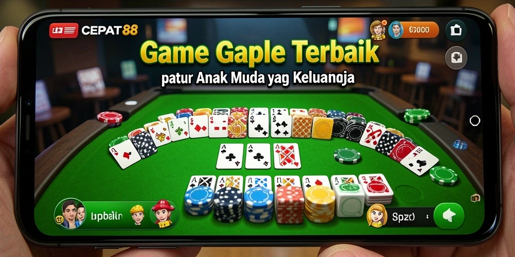 Screenshot utama gameplay Gaple di CEPAT88 menunjukkan suasana permainan yang mengasyikkan.