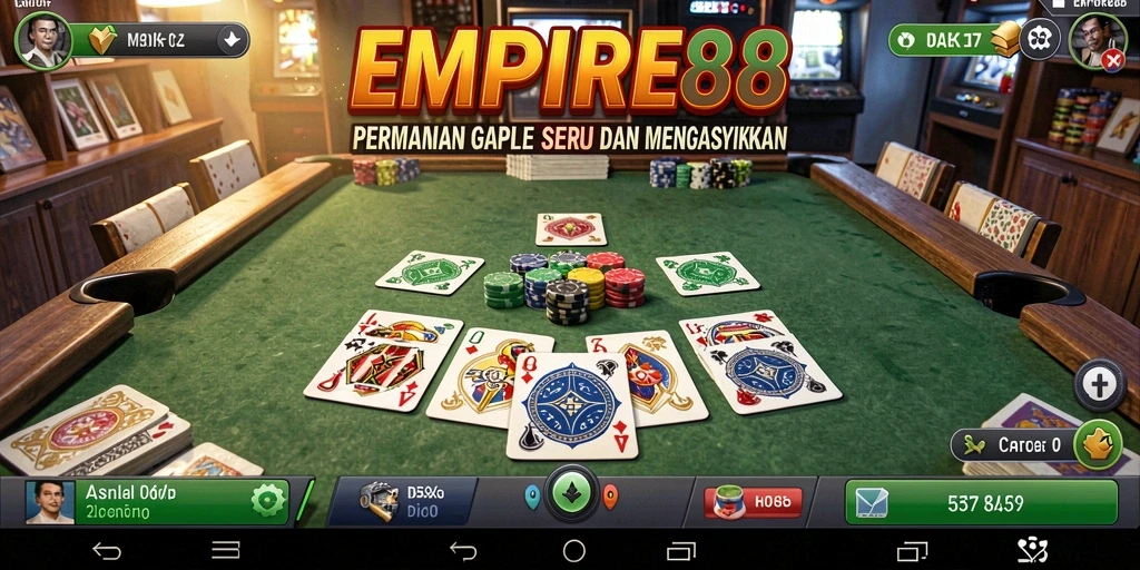 Tampilan menarik dari gameplay Gaple di EMPIRE88.