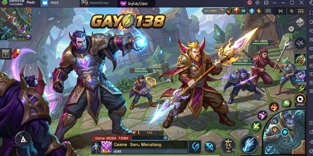 Screenshot menunjukkan pertarungan seru di arena GAYO138 dengan karakter yang beraksi.