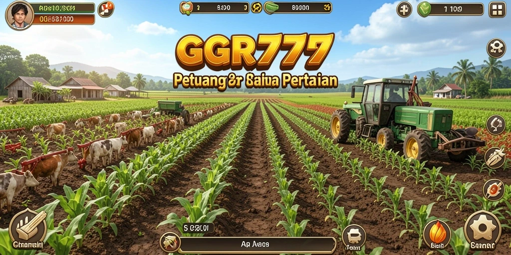 Tampilan gameplay GGR777 yang menggambarkan keseruan bertani.
