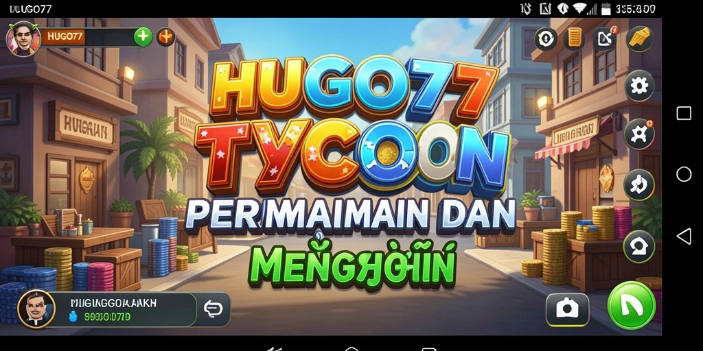 Tampilan layar permainan HUGO77 dengan aktivitas Tycoon yang mendalam.
