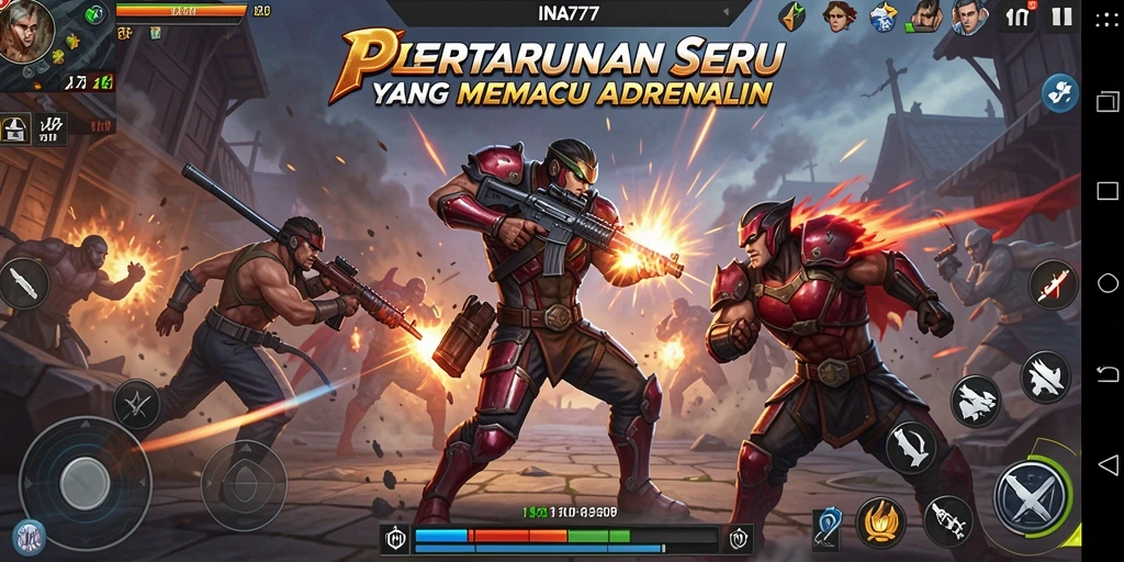 Tampilan aksi seru dari gameplay INA777 yang mendebarkan.