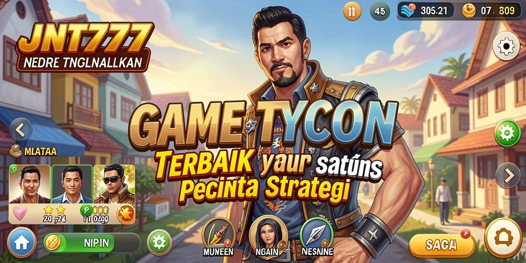 Screenshot gameplay JNT777 yang menunjukkan manajemen bisnis yang seru.