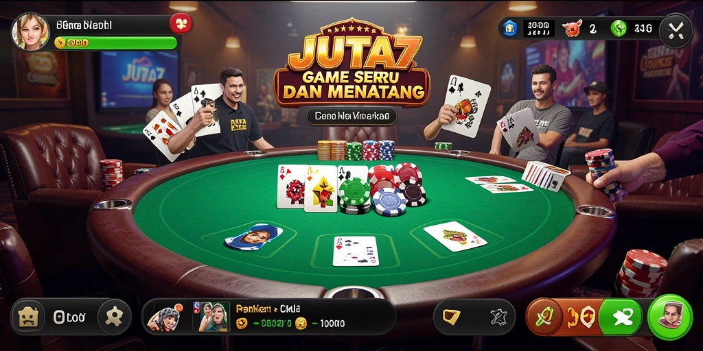 Screenshot <strong>JUTA7</strong> menunjukkan gameplay poker yang seru dan interaktif.