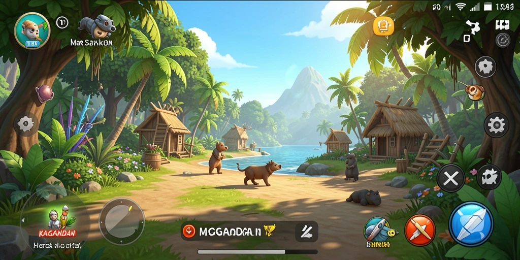 Tampilan gameplay KAGANDAN yang penuh warna dan menarik.
