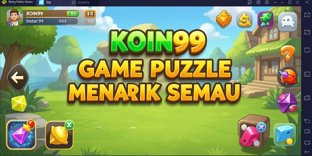 Tampilan gameplay interaktif dari KOIN99 dengan puzzle menantang.