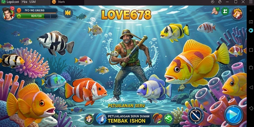 Tangkapan layar gameplay seru dalam Tembak Ikan LOVE678.