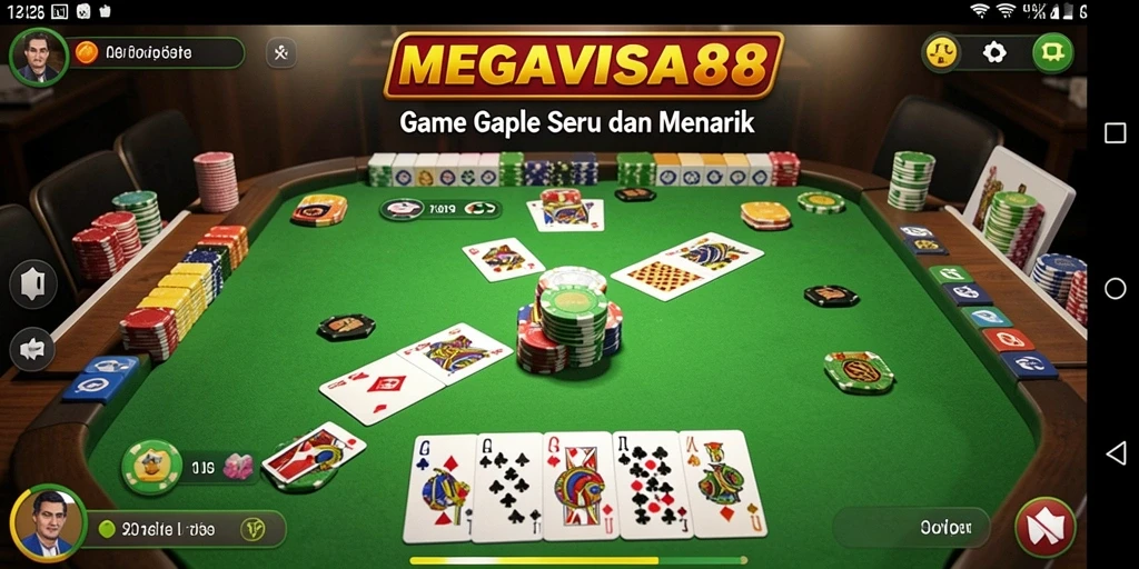 Tampilan gameplay seru dari MEGAVISA88 dengan fitur Gaple.