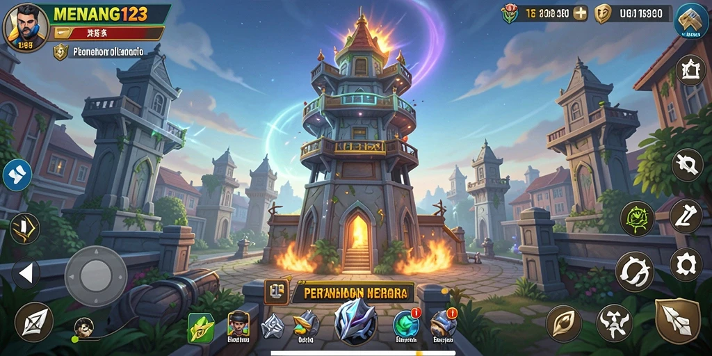Tampilan gameplay strategis dalam MENANG123 yang seru.