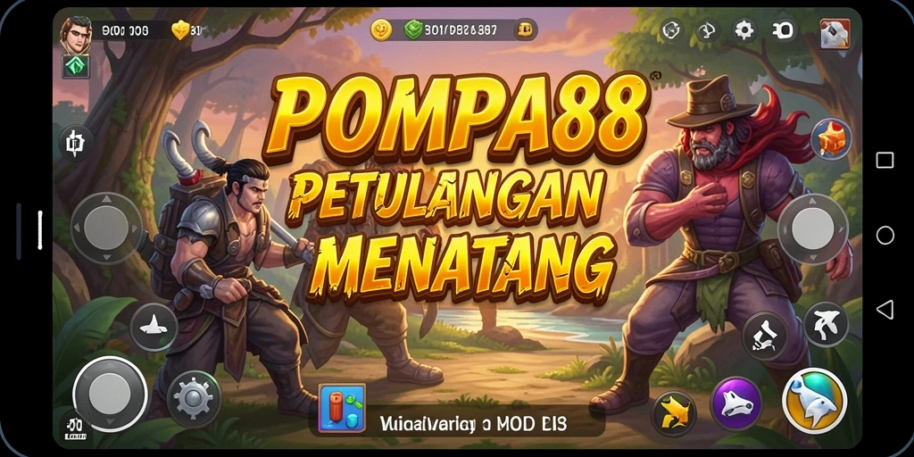 Tampilan gameplay menegangkan dan menantang dari POMPA88.