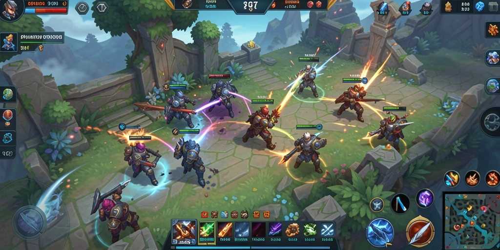 Gameplay seru PRG007 dalam aksi pertempuran MOBA.