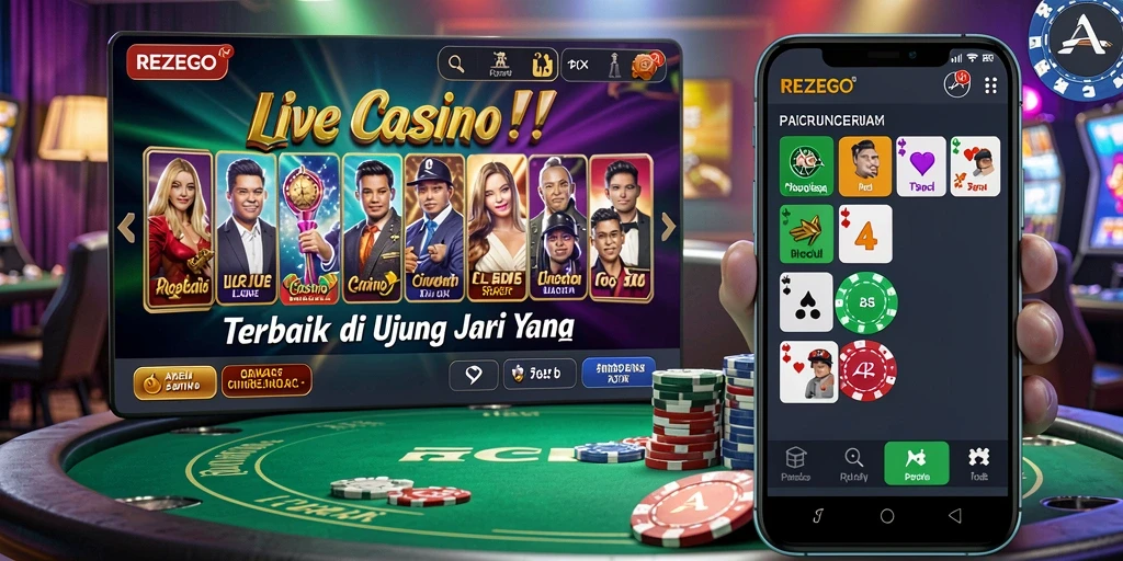 Tampilan menarik dari gameplay Live Casino di REZEGO.
