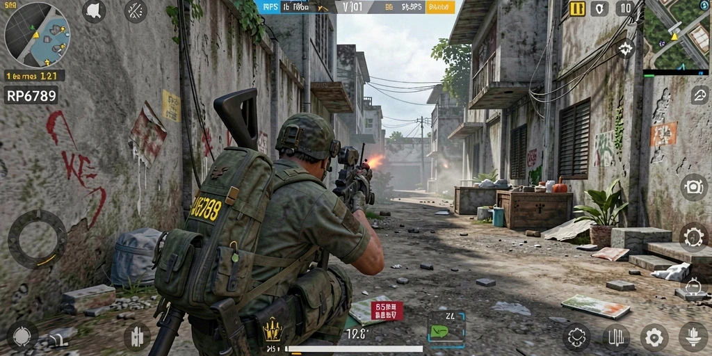 Tampilan gameplay seru dari RP6789 yang penuh aksi TPS.