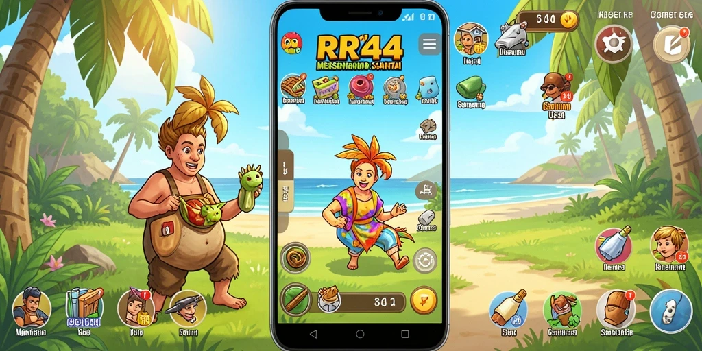 Tangkapan layar gameplay menarik dari RR44 yang penuh warna.