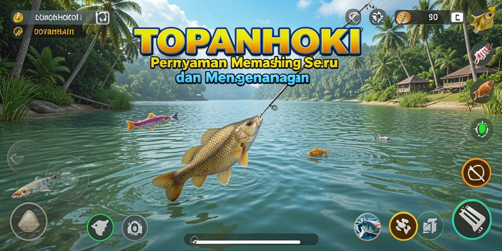 Gameplay memancing yang seru dan menegangkan dalam TOPANHOKI.