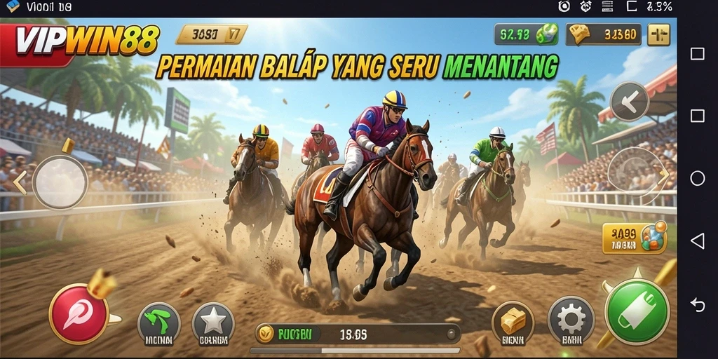 Tangkapan layar gameplay <strong>VIPWIN88</strong> menampilkan aksi balap yang mendebarkan di lintasan.