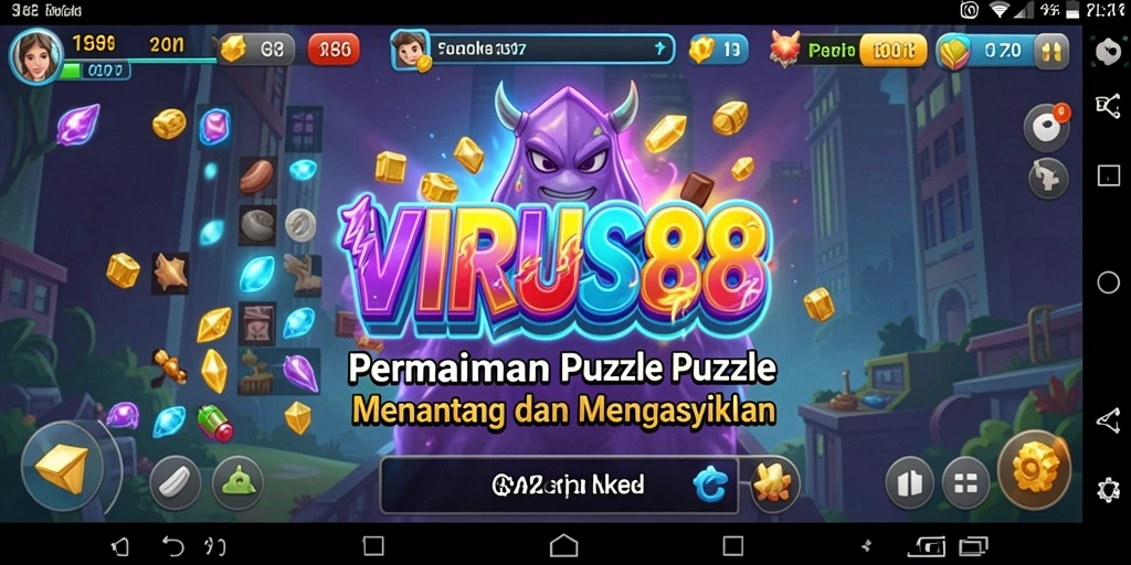 Screenshot utama menunjukkan gameplay puzzle yang menantang.