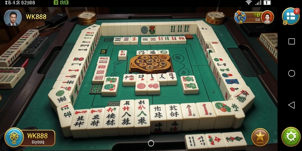 Menampilkan gameplay Mahjong dengan desain ubin yang indah.