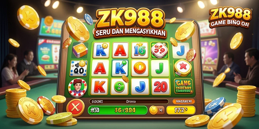 Screenshot ZK988 menampilkan gameplay seru Bingo yang penuh tantangan.